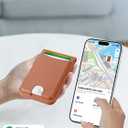 TopMade for MagSafe Wallet, Works with Apple Find My, Strongest Magnetic Wallet with Stand, 6 Card Holder, RFID Blocking, Magnetic Card Holder for iPhone 17/16/15/14/13/12 Series, Rechargeable, Brown