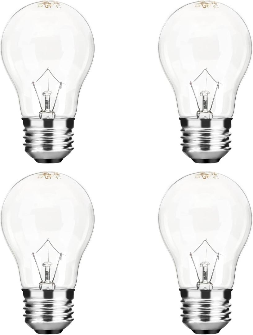 Appliance Oven Light Bulb A15 40W High Temperature 500 Degrees Resistant for Refrigerator Over Stove Microwave Range Hood Lava Lamp Replacement Bulb E26 Medium Base 120V Warm White