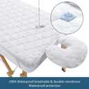 2-Piece Waterproof Massage Table Sheet Set, Extra Soft, Cushy, for Massage Tables, Includes Massage Fitted Sheet and Face Rest Cover, White