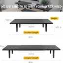 Across-Star Dual-Monitor-Stand-Riser-For-Desk Adjustable Length 32-40 InchLarge Desktop Computer Monitor Riser For 2 ScreensDesk Shelf Organizer Riser Stand For Computer/Laptop/PC/Printer/TV Black