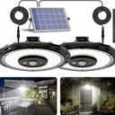 Solar Light Indoor Outdoor, 3000LM Solar Shed Light Rotation Design, Waterproof 5 Modes (2 for All Day Lighting) Motion Sensor, Remote for Barn Patio Chicken Coop Gazebo Garage-2 Packs
