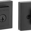 Baldwin Spyglass, Single Cylinder Front Door Deadbolt Featuring SmartKey Re-key Technology and Microban Protection, in Matte Black