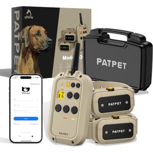 Dog Training Collar 2 Dogs with APP Control - 1/2 Mile Range E Collar for Dogs, Bluetooth-Enabled Waterproof Electric Collar for Large Dogs (15-140 lbs)
