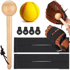 TOBWOLF 10PCS Baseball Glove Break in Kit for Adult Youth Catchers, Baseball Glove Mallet Baseball Mitts Shaper Wooden Baseballs Hammer, Softball Glove Wrap Band, Plastic Practice Ball & Glove Locks