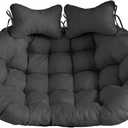 Outdoor Double Egg Chair Cushion, 2-Seater Hanging Egg Chair Cushion with 2 Detachable Pillows, for Indoor and Outdoor Hammock Chair, Patio Swing Chair, Only Cushion (Dark Gray, 59 * 43 * 6in)
