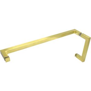 18"x 6" Towel Bar Square Shower Door Handle Combination - Satin Brass Square Handle for 1/4 to 1/2 Frameless Glass Shower Doors | Modern Luxury Bathroom Accessories