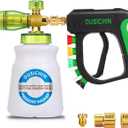 DUSICHIN Pressure Washer Gun with Foam Cannon,4000 PSI Car Wash Kit Snow Foam Lance Sprayer with 1/4" Quick Connector and 5 Nozzle Tips,1L Bottle DUS2702