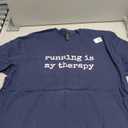 Gifts for Runners Men Women Running is Therapy Funny Running T-Shirt Large