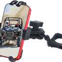 UTV Phone Mount - 360 Adjustable Heavy Duty Phone Holder Fit For 1.75 to 2 Inch UTV Roll Bar Compatible With Can-Am Maverick X3/ RZR/Ranger/Talon Pioneer 1000 For 4.0 Inch to 7.2 Inch Cell Phone