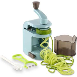 Ourokhome Vegetable Spiralizer Zucchini Noodles Maker  4 Built-in Spiral Slicer Blade for Veggie Spaghetti Paste (Teal)