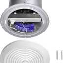 V2262-50 7 Inch Bathroom Exhaust Fan, 50 CFM Ceiling Exhaust Fan for 8" Rough-in Opening, 1.0 Sones Quiet Effective Ventilation for Bathroom, Kitchen, Laundry Room, Mobile Home