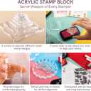 Briartw 7 Pieces Acrylic Stamp Block Clear Stamping Tools Set with Grid Lines for Scrapbooking Crafts Card Making,Clear Acrylic Stamp Block Kit with Grid Lines,Assorted Sizes,Thickness 8mm (7 Pcs Smooth Edge)