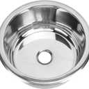 12 Inch RV Round Sink 10L Capacity Wash Basin 304 Stainless Steel Motor Home Sink Flush Mounted With 40mm/1.57in Drain for Yachts, Boats, Kitchen