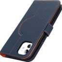 Zouzt for iPhone 11 6.1" Genuine Leather Wallet Case with Card Holder, for MagSafe Magnetic Wireless Charging, Flip Folio Book Kickstand Shockproof Cover Women Men iPhone 11 - Litchi Blue