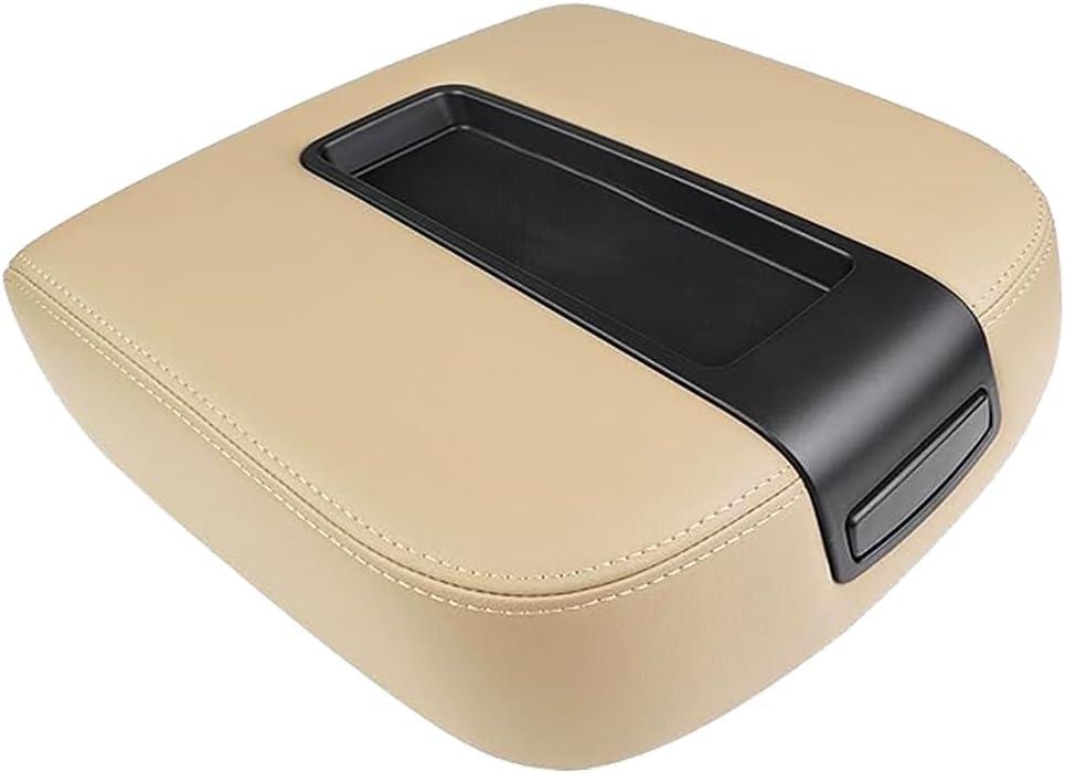 Upgrade Silverado/Sierra Center Console Armrest lid Cover Compatible with 2007-2013 Silverado Tahoe Suburba Avalanche Sierra Yukon XL Arm rest Center Console Cover Lid, Replac OE 19328711, Beige
