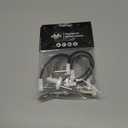 Flat Low Profile Guitar Patch Cable 8 inch for Effects Pedals, S-Shape, 1/4 inch Right-Angle, White, 3-Pack