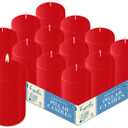 HYOOLA Red Pillar Candles 2x4 Inch - 12 Pack Unscented Bulk Pillar Candles - European Made