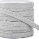 BENECREAT 27 Yards Grey Flat Drawstring Cord Replacement, Double Layer Soft Drawstring Cotton Draw Cord for Garment Accessories (11mm)