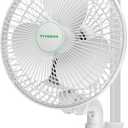 VIVOSUN AeroWave A6 Grow Tent Clip Fan, Patented Portable Auto Oscillating Fan 6 with 2-Speed, Strong Airflow but Low Noise, and Fully-Adjustable Tilt for Hydroponic Ventilation, White, 1-Pack