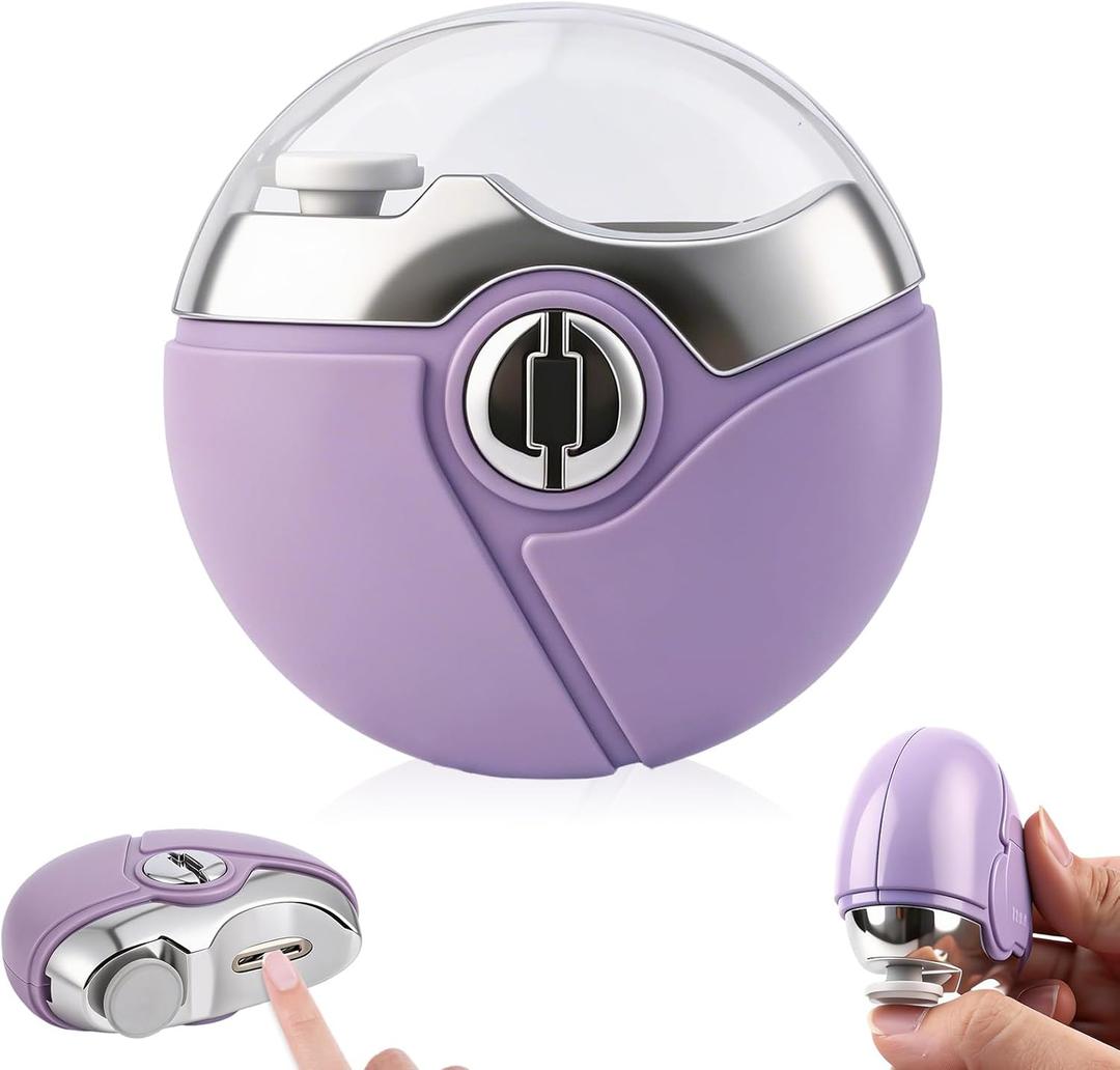 Electric Nail Clipper for Adults Seniors,Universal Automatic Fingernail Grinder,Automatic Nail Clipper with Trimming,Buffing,Polish Removal in One,Smart Nail Clipper for Fingernail&Toenail