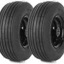 AR-PRO (2-Pack) 11x4.00-5 Tire and Wheel Assembly, 11x4-5 Lawnmower Tire (4-Ply) and Rim with Tube, 3.4 Centered Hub with 3/4 Bearings, Universal Lawn Mower/Yard Tractor Turf Tires (Black(Rib Tread))
