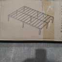 14 Inch Metal Bed Frame Queen Size, Heavy Duty Black Platform Queen Size Bed Frame with Round Corner Legs, Mattress Slide Stopper, No Box Spring Needed, Easy Assembly