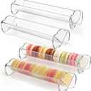 Yopay 4 Pack Cracker Tray for Serving Clear, Acrylic Macaron Display Tray, Biscuit Cracker Holder Stand for Wedding Home Party Events, 11 x 2.7 in, Rectangular