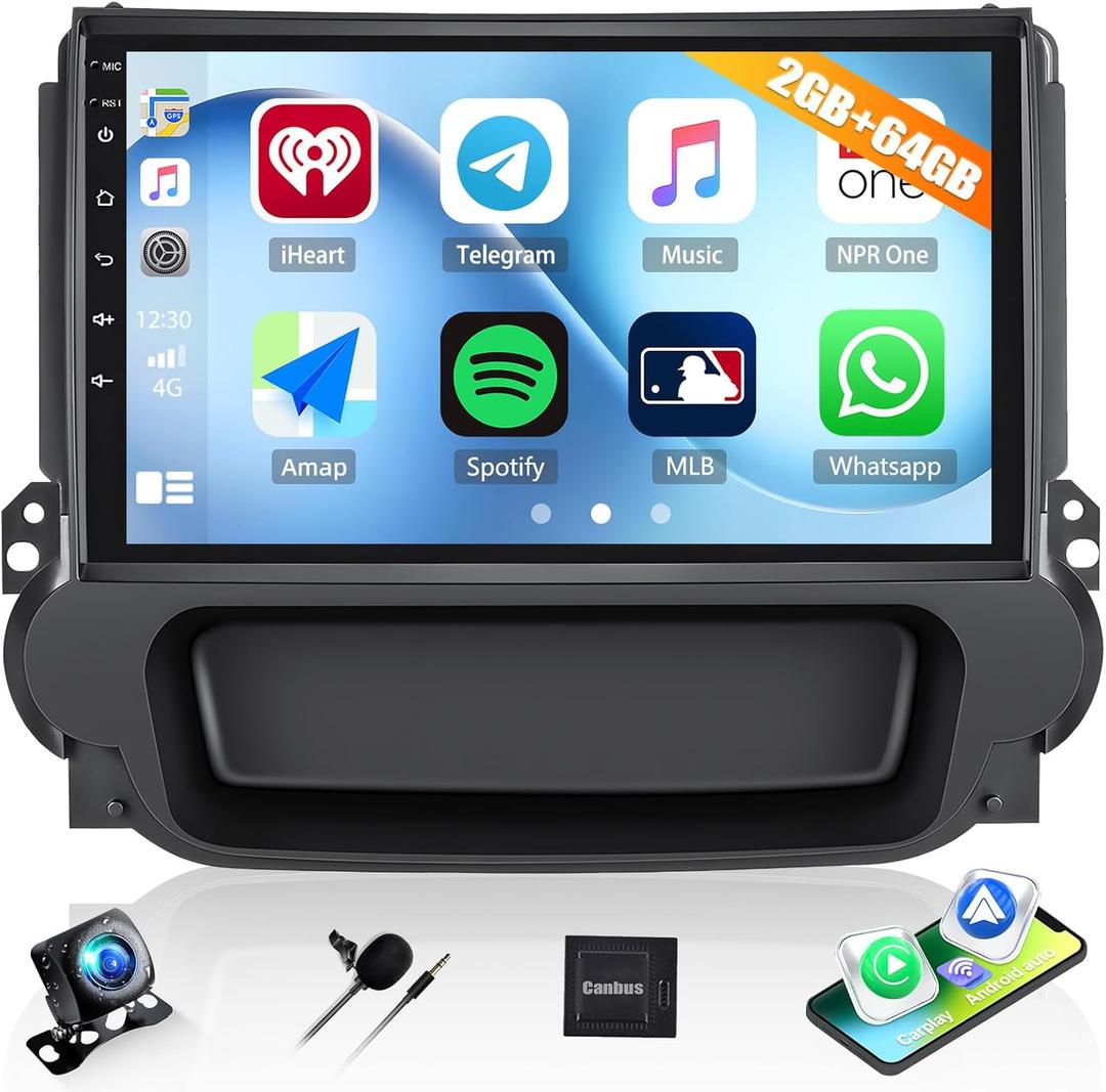 2G+64G Car Stereo for Chevrolet Chevy Malibu 2013 2014 2015 with Wireless CarPlay Android Auto 9" Android 13 Head Unit Touch Screen Car Radio with Bluetooth GPS Navigation WiFi FM HD Backup Camera