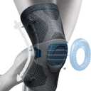 NEENCA Professional Knee Brace for Pain Relief, Medical Knee Compression Sleeve, Knee Support with Horizontal Knit Tech for Meniscus Tear, ACL, Arthritis, Joint Pain, Runner, Workout- FSA/HSA APPROVED (Large, Upgraded Version - Navy Blue)
