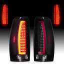 LED Tail Lights Assembly Compatible with Chevy Avalanche 2007-2013, Rear Brake Lamp Taillights Set, Black Housing Smoked Lens