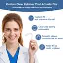 Custom Clear Retainers for Teeth, Upper & Lower Set Transparent, Comfortable, BPA-Free, Durable, Includes Portable Case for Daily or Overnight Wear (Single Retainer)