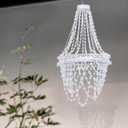 Solar Hanging Acrylic Crystal Chandelier Outdoor Garden Decorative Lights Powerful Lithium Battery 54 Warm LEDs Easy Hanging Waterproof Outdoor Lantern for Mom Garden Gazebo, Party, Wedding,Tree