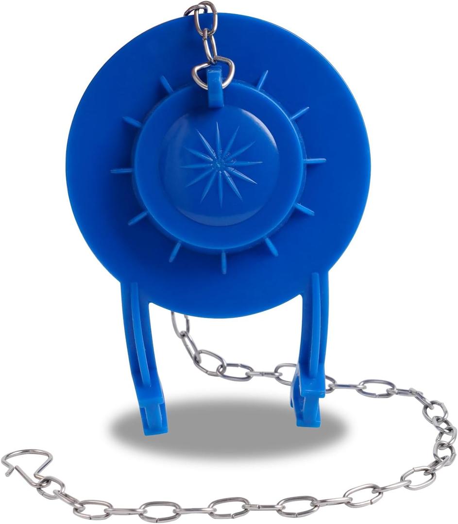 Hibbent Universal 2 Inch Toilet Flapper Compatible with American Standard, Kohler, TOTO, Gerber Toilets Tank, Water Conserving Toilet Flapper Replacement with Stainless Steel Chain, Blue