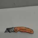 WORKPRO Folding Utility Knife with Stainless Steel Head, Quick-change Blade & Back Lock, Wood Handle Heavy Duty Box Cutter, 1PC Razor Knife with Extra 10PC SK5 Blades