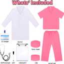 Liberry Doctor Costume for Kids, Toddler Doctor Dress Up Clothes with Real Stethoscope, Career Day Role Play Gift for Girls
