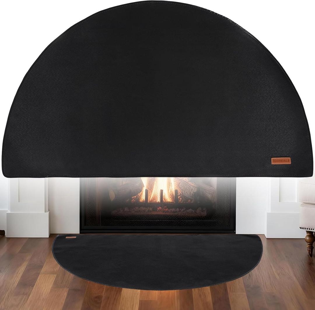Fireplace Rugs - 24 X 42Inch Round Fire Resistant Fire-Proof Hearth Blanket Mat Carpet Protector for Fireplace for in Front of Wood Stove, Decks, Indoor, Outdoor, Fire Pit, Grill & Floor