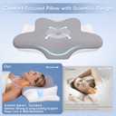 Missleep Cervical Neck Pillow, Memory Foam Pillows for Neck & Shoulder Pain Relief, 2 Heights Ergonomic Pillow with Breathable Ice Silk Cover, Neck Support Pillow for Stomach Sleepers Grey
