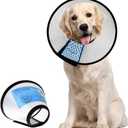 Supet Dog Cone Collar Adjustable After Surgery, Comfortable Pet Recovery Collar & Cone for Large Medium Small Dogs, Elizabethan Dog Neck Collar Plastic Practical L (Neck: 14.0~17.5"), White)