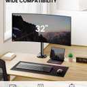 Ergear Monitor Mount for Most 13-32" Computer Screens up to 17.6lbs, Improved LCD LED Monitor Riser, Adjustable Height and Angle, Single Gaming Desk Mount Stand, Black, EGCM12