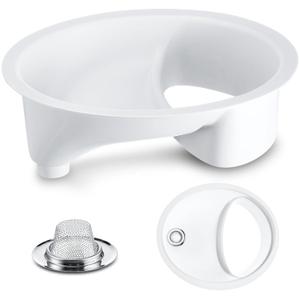 Frienda Urine Diverter Privy Complete Urine Separator with Stainless Steel Sink Lid for Compost Toilets, White(1 Pcs,Sink Strainer)