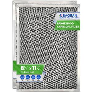 Bagean Stove Hood Vent Filter 8.50" x 11.25" LL62F Charcoal Grease Combo - Fits Ductless Broan Range Hood Filter Replacement - Metal Screen Filters Grease and Carbon Freshen Kitchen Stove Air (2-Pk)