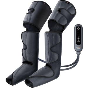 SHINE WELL Leg Compression Massager, Leg Massager for Circulation and Pain Relief, Air Compression Leg Massager with 3 Modes 3 Intensities 2 Extenders and Adjustable Wraps