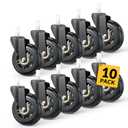 HOLKIE Office Chair Wheels Roller Blade Caster Replacement 11x22mm Black 3 Inch Desk for Office, Rubber Rolling Set of 10 for Hardwood Floors Gaming Chair Wheels Smooth & Silence Gliding (10 Pack-11mm)