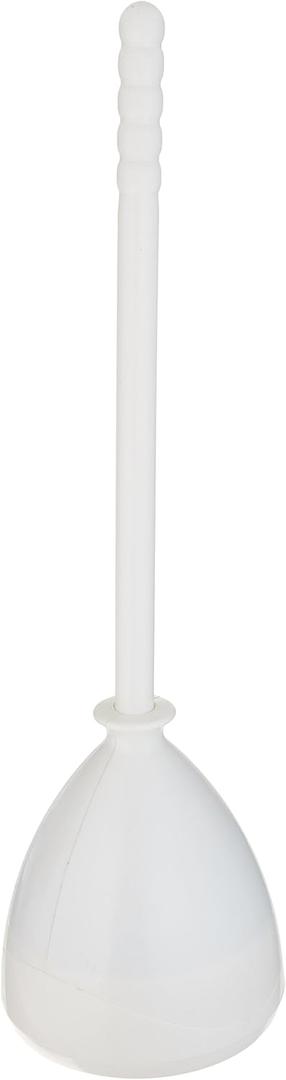 White Handle Plunger W/Holder