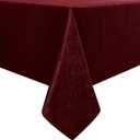 Burgundy Jacquard Rectangle Tablecloth Exquisite Grain Design Waterproof and Wrinkle Resistant Table Cloth for Indoor Outdoor Parties Kitchen Dinning Room 60 Inch by 84 Inch