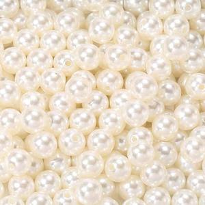 2 x 200PCS 12MM Ivory Whtie Faux Pearls Beads with Holes Summer Acrylic Round Imitation Artificial Loose Spacer Pearl Bead Bulk for Jewelry Making Earrings Bracelets Necklace Decor DIY Craft