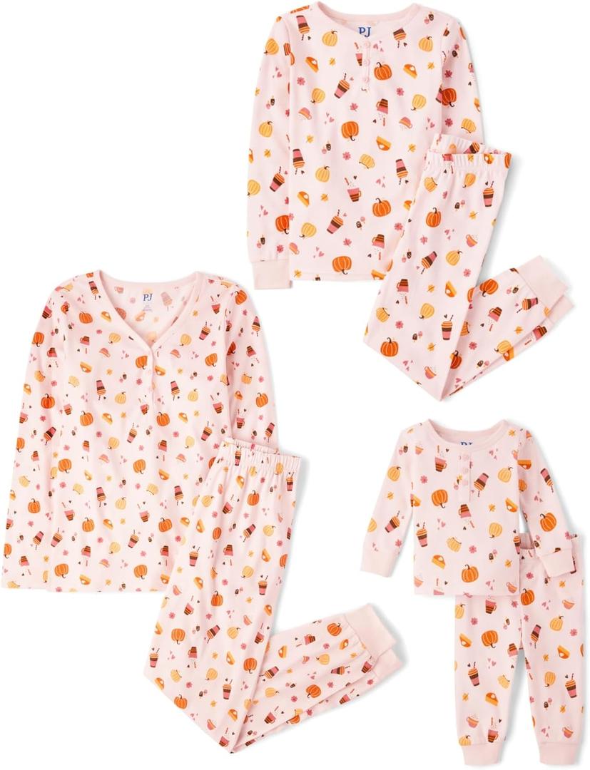 The Children's Place unisex-baby Family Matching, Christmas and Holiday Pajama Sets, Cotton (5, Pumpkin/Candy Halloween)