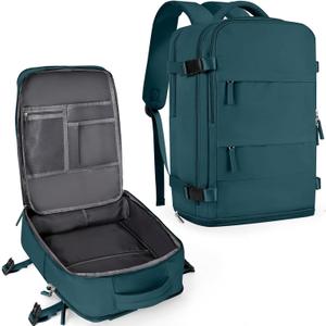 coowoz Travel Backpack For Women Men,Carry On Backpack,Hiking Backpack Waterproof Outdoor Sports Rucksack Casual Daypack Travel Essentials(Peacock Blue) (25L)