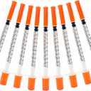 Syringes with Needle, 100 Pack U-100 1ml 30G 5/16" (8mm) Disposable Syringe, Lab Supplies Individual Wrapped