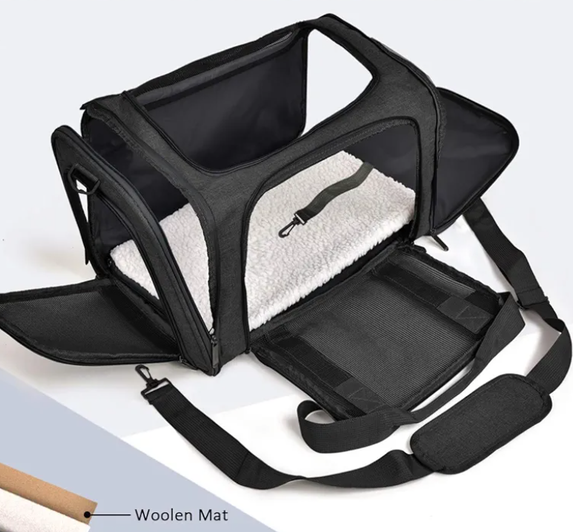 Cat Carriers Dog Carrier Pet Carrier for Small / Medium Cats Dogs Puppies (Up To 15lbs), TSA Airline Approved Small Dog Carrier Soft Sided, Collapsible Waterproof Travel Puppy Carrier -Black